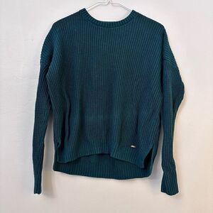 Hollister Women's Sweater Pullover Knit Long Sleeve Crew Neck Deep Teal Size XS